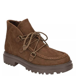 Bella Vita Women's 7.5 Narrow Khaki Lace-Up Side Zip Ankle Booties / Boots NIB